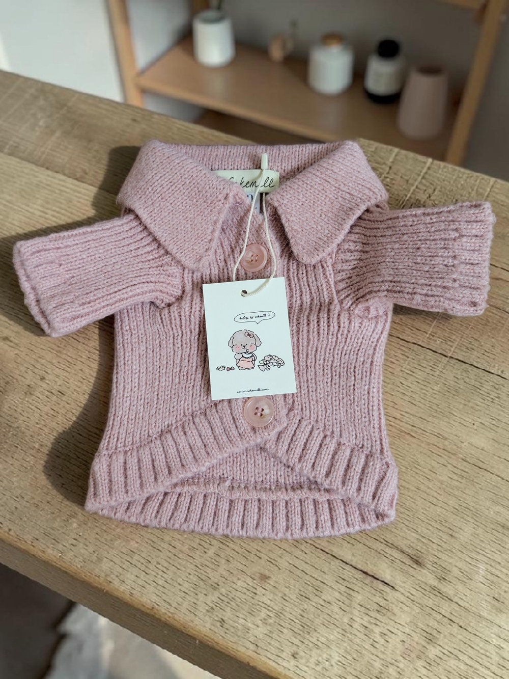 CokeMill Korean Knit Dog Sweater Pink